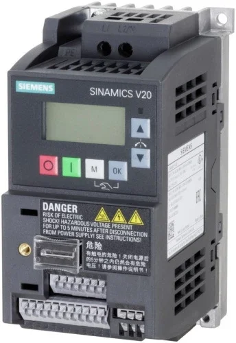 Частотный преобразователь Siemens SINAMICS V20 6SL3210-5BB11-2UV1 0.12 кВт 220В 3 фазы IP20