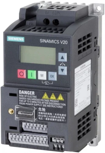 Преобразователь частоты Siemens SINAMICS V20 6SL3210-5BB12-5UV1 0.25 кВт 220В 3 фазы IP20