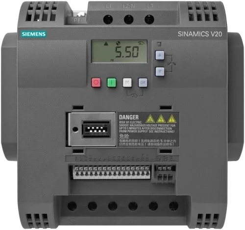 Преобразователь частоты Siemens SINAMICS V20 6SL3210-5BE25-5CV0 5.5 кВт 380В 3-фазный IP20