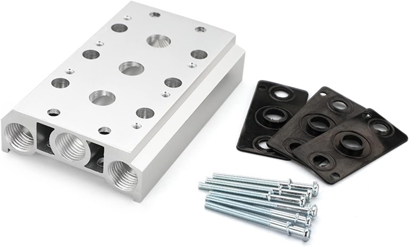 Плита монтажная для пневмораспределителей 5/2 серии 400M на 6 позиций алюминиевая с антикоррозийным покрытием