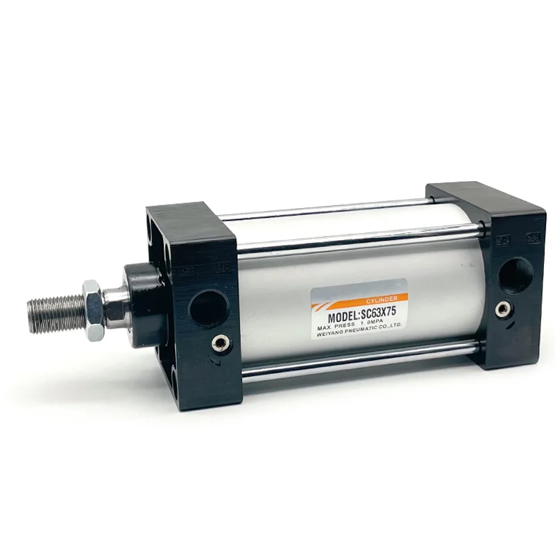 Пневмоцилиндр SC 125x400-S двустороннего действия, фланцевый, 125 мм, 400 мм, 10 бар