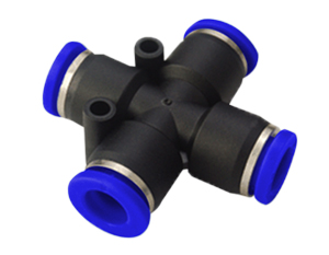 Фитинг пневматический крестовой PZA 8 цанговый 4x8 мм латунь для сжатого воздуха