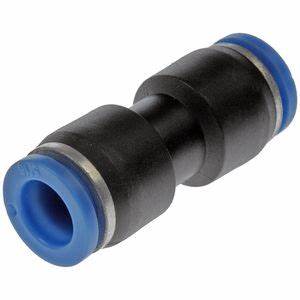 Фитинг пневматический цанговый прямой PU 12x8 ISO 12151 полиуретановый корпус нержавеющая цанга