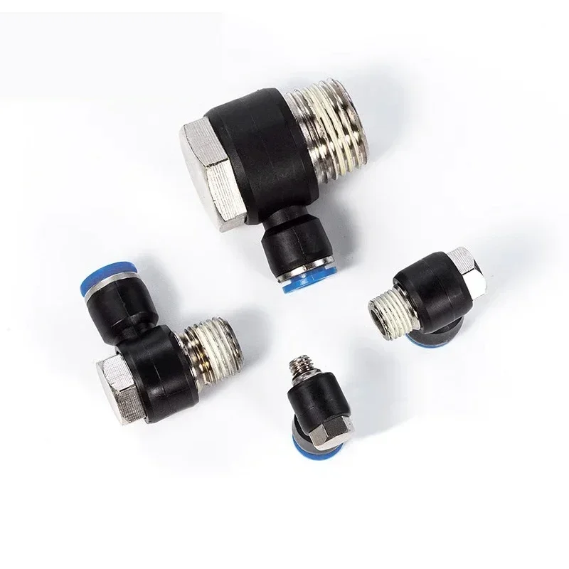 Фитинг пневматический PH 10-01 угловой поворотный 10 мм R1/8" цанговый