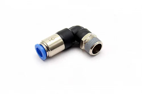 Фитинг стопорный L-образный SPL 10-03 для пневмосистем с резьбой R3/8" 1.0 МПа