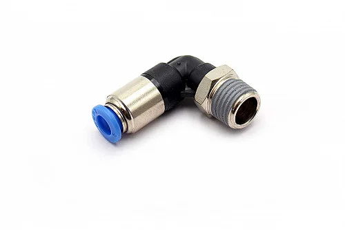 Фитинг стопорный угловой SPL 6-02 R1/4" BSPT пластик/латунь 1.0 МПа для пневмосистем