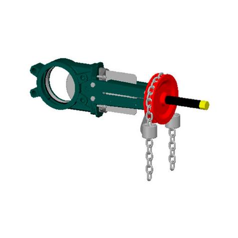 Задвижка шиберная ножевая Tecofi VG6400-01M межфланцевая DN65 PN10 с выдвижным шпинделем