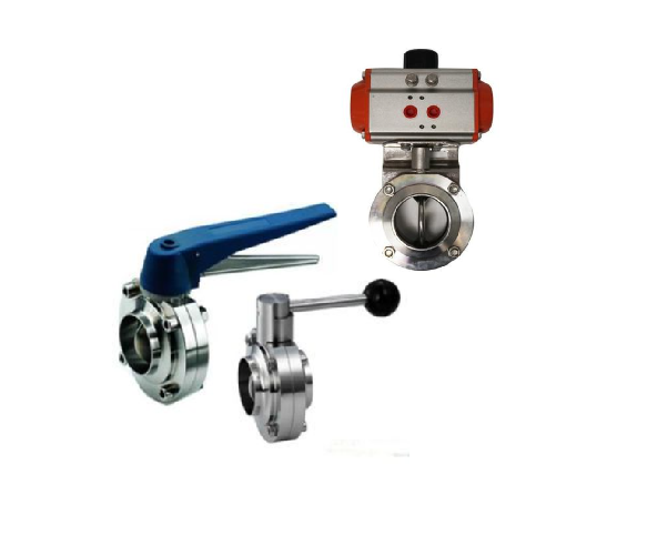 Затвор дисковый поворотный WBV3131S-2W-W-H DN80 PN10 нержавеющая сталь 304 с рукояткой под приварку