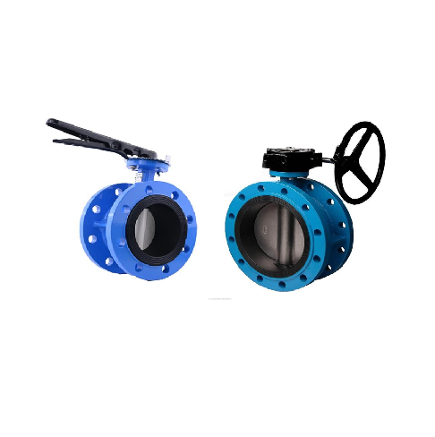 Затвор дисковый поворотный Dendor 023F Ду300 Ру10 фланцевый с эксцентриситетом, чугун GGG40, EPDM, с редуктором