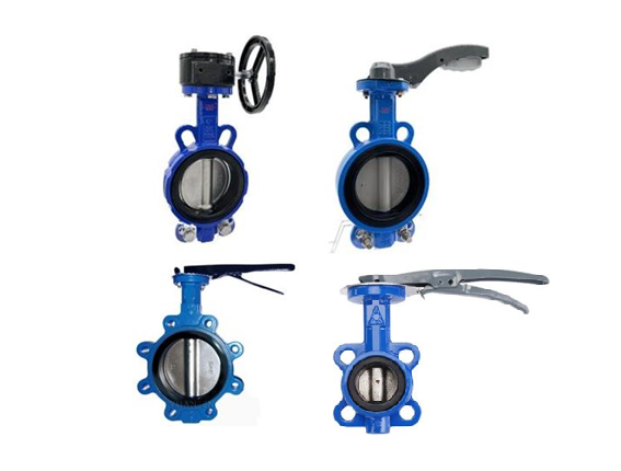 Затвор дисковый поворотный межфланцевый DN80 PN16 WBV3434Pf-2W-Fb-H с рукояткой, корпус WCB, футеровка PTFE