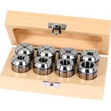 Набор цанг ER32 прецизионный 18 шт. в деревянном кейсе диаметр 3-20 мм точность ≤0.008 мм