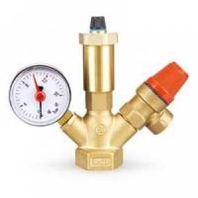 Группа безопасности котла STI 1" DN25 PN4 до 50 кВт латунь внутренняя резьба