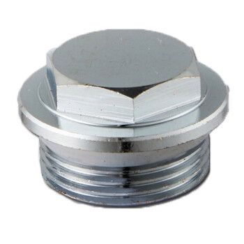 Заглушка коллекторная FAR FK4125 1/2" Ду15 PN10 с наружной резьбой хромированная для систем отопления