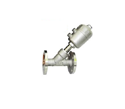 Клапан отсечной пневматический фланцевый DN32 PN16 Y-образный нормально-закрытый нержавеющая сталь CF8M