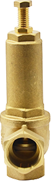 Клапан предохранительный пружинный угловой Benarmo DN25 PN16 латунный 1-16 бар внутренняя резьба