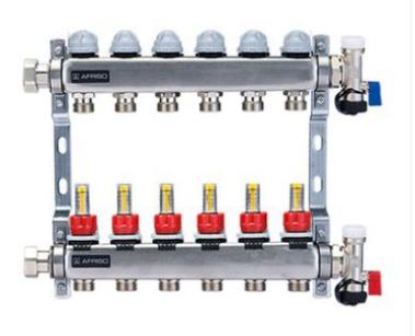 Коллектор распределительный ROMMER компакт стальной с гидроразделителем Ду40 7 контуров 85 м³/ч PN6