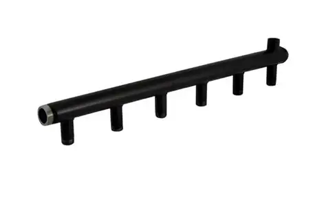 Коллектор Элит Металл EM100 Ду40 PN10 муфтовый 2х1/2″ с бобышкой под импульсную трубку левое подключение