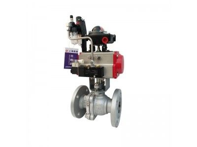 Кран шаровой DN.ru BV3232P(2pc)-FP-F-ISO-H Ду25 Ру40 с пневмоприводом PA-DA-065 и блоком концевых выключателей APL-510N-EX