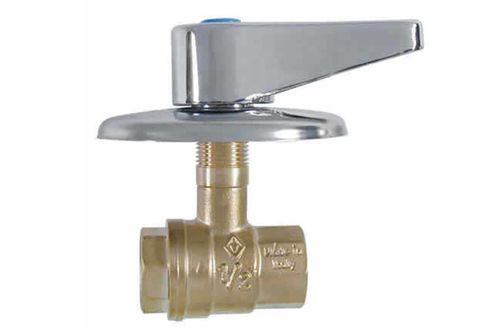 Кран шаровой F.I.V INCASSO 3/4" DN20 PN15 угловой стандартнопроходной латунный никелированный с рычагом