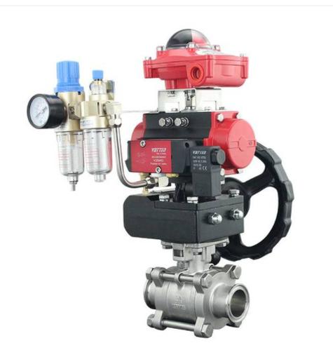 Кран шаровой BV3232P полнопроходной DN40 PN63 с пневмоприводом двойного действия и ручным дублером