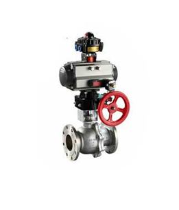 Кран шаровой Маршал 11с67п СФ.00.0 Ду10 Ру16 полнопроходной фланцевый с пневмоприводом DA-052 и ручным дублером HDM-1