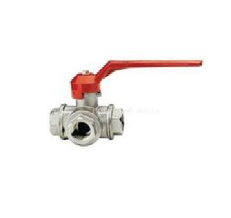 Кран шаровой трехходовой Itap 128TVL 1" Ду25 Ру40 полнопроходной латунный с ручкой-рычагом