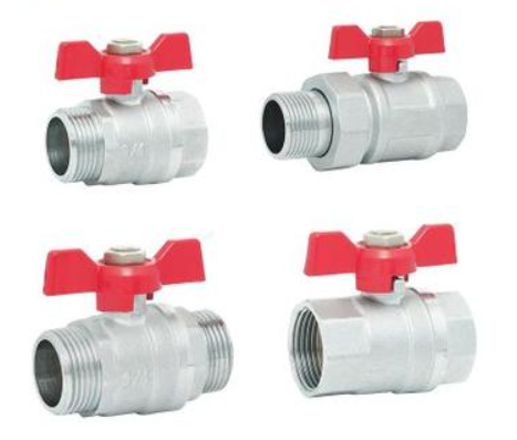 Кран шаровой MVI BV.513 1/2" Ду15 Ру40 полнопроходной латунный никелированный с ручкой-бабочкой