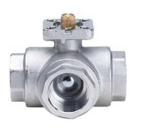 Кран шаровой DN.RU BV3232P(4pc)-SP-3WT-T-ISO-H Ду65 Ру40, 3-ходовой T-тип стандартнопроходной, внутренняя резьба, уплотнение - PTFE, материал корпуса - нержавеющая сталь SS316 с ISO фланцем и рукояткой