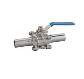 Кран шаровой Китай Ду25 Ру16 полнопроходной под приварку, корпус - нержавеющая сталь AISI 304, шар - нержавеющая сталь AISI 304, уплотнение - PTFE, управление ручка-рычаг